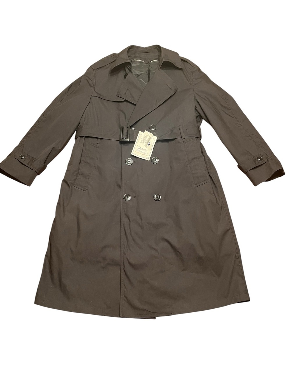 NWT Vintage Defense Supply Garrison Collection All Weather Army Trench Black 40S